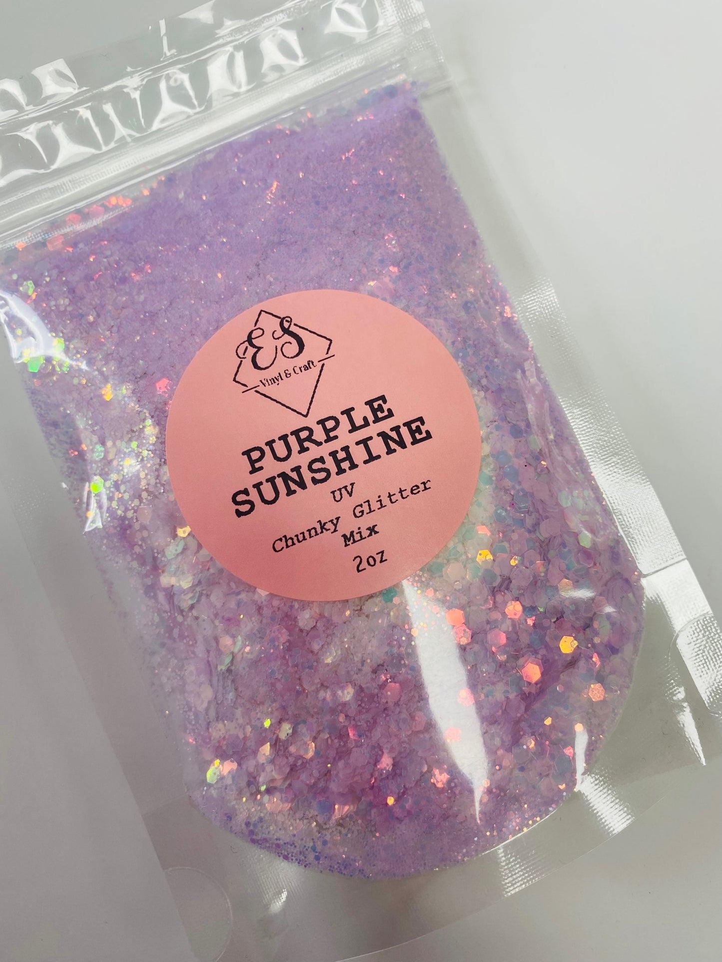 Purple Sunshine White to Purple - UV Chunky Glitter Mix image 1