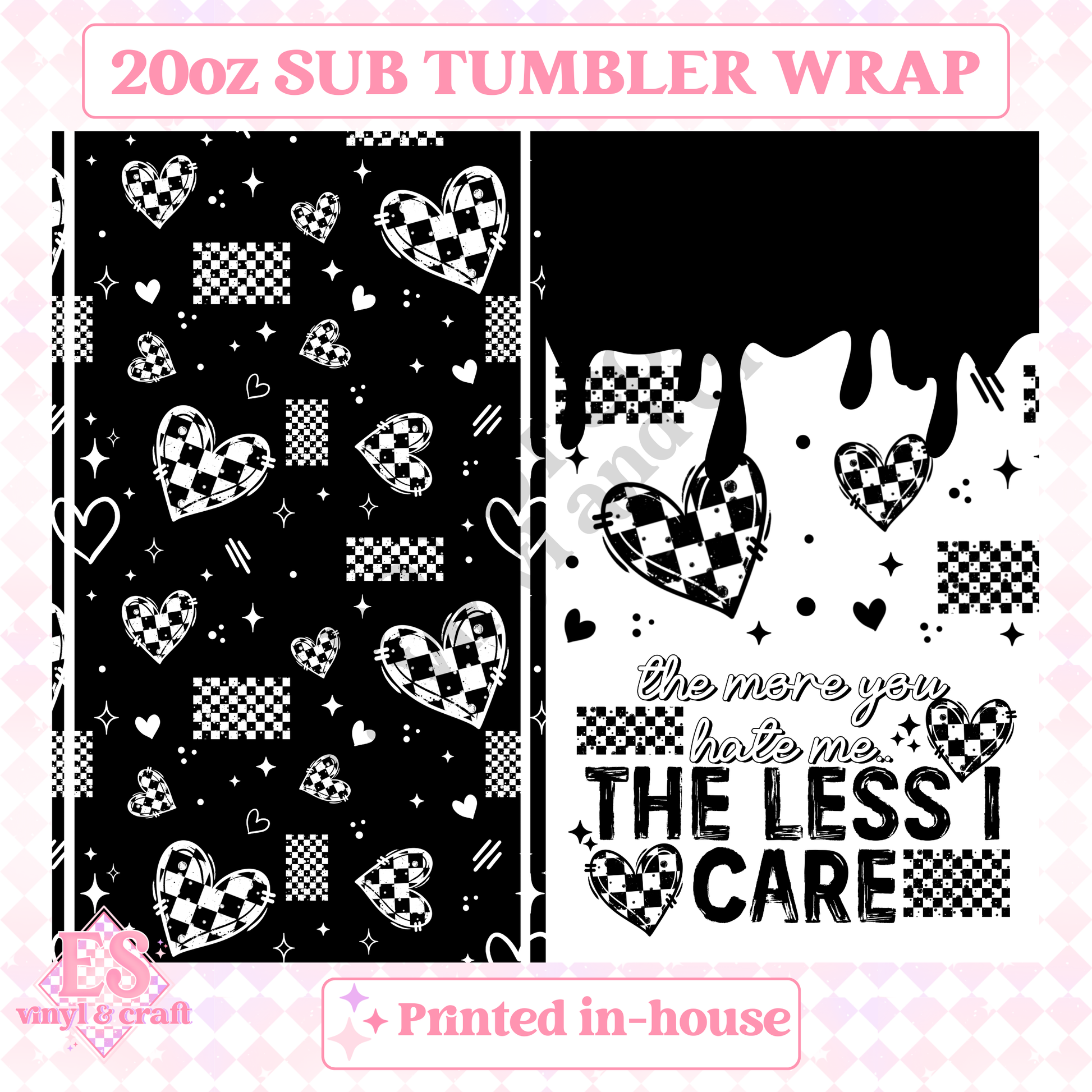 The Less I Care - Full 20oz Tumbler Sublimation Print image 1