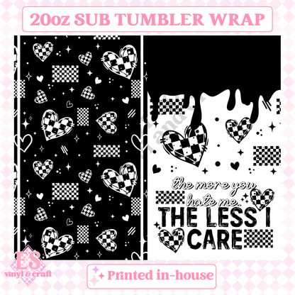 The Less I Care - Full 20oz Tumbler Sublimation Print image 1