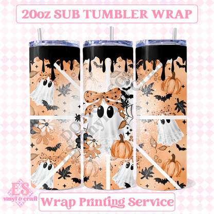 Ghostie Bow - Full 20oz Tumbler Sublimation Print image 0