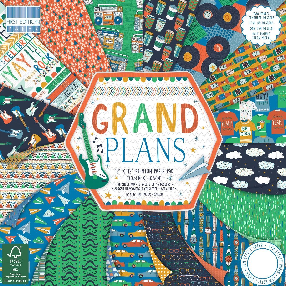 First Edition - Cardstock - Grand Plans 12" x 12" Paper Pad image 0