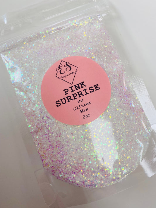 Pink Surprise White to Pink - UV Medium Glitter Mix image 0