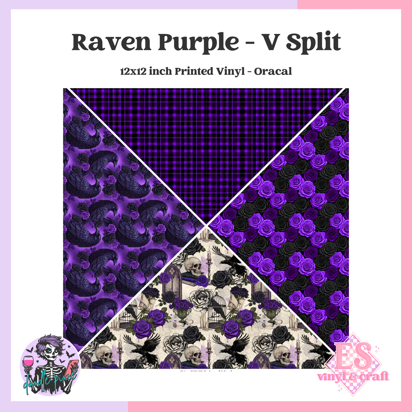 Raven Purple - V-Split 12" x 12" Printed Vinyl image 0