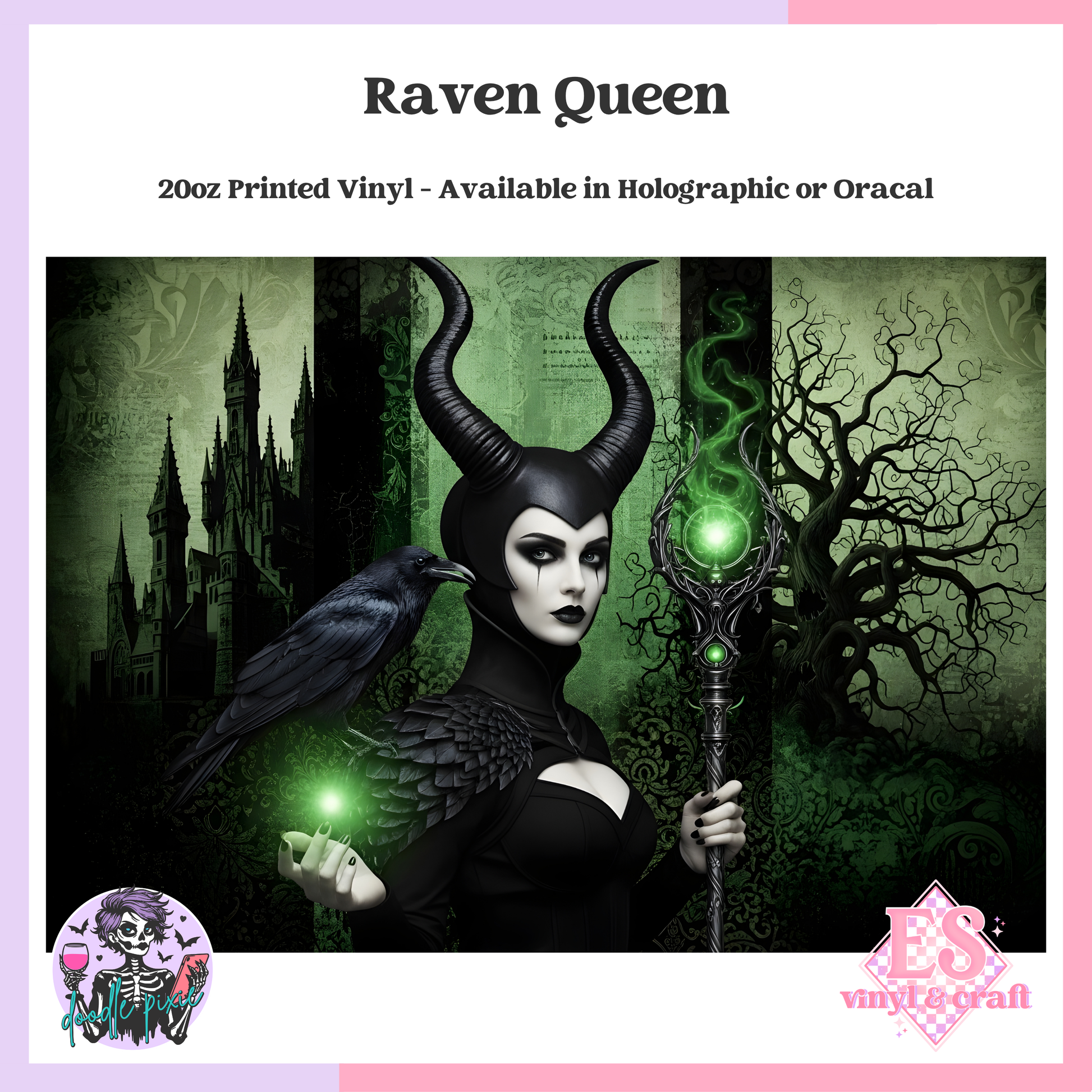 Raven Queen - 20oz Printed Tumbler Self Adhesive Vinyl image 0
