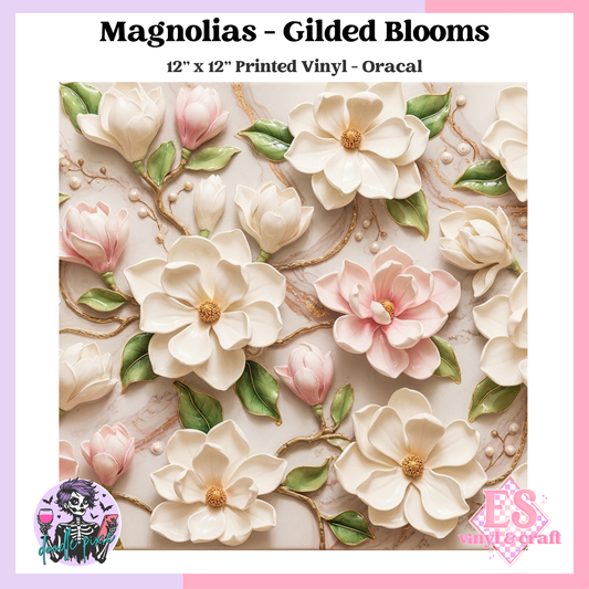 Magnolias - 12" x 12" Printed Vinyl image 0