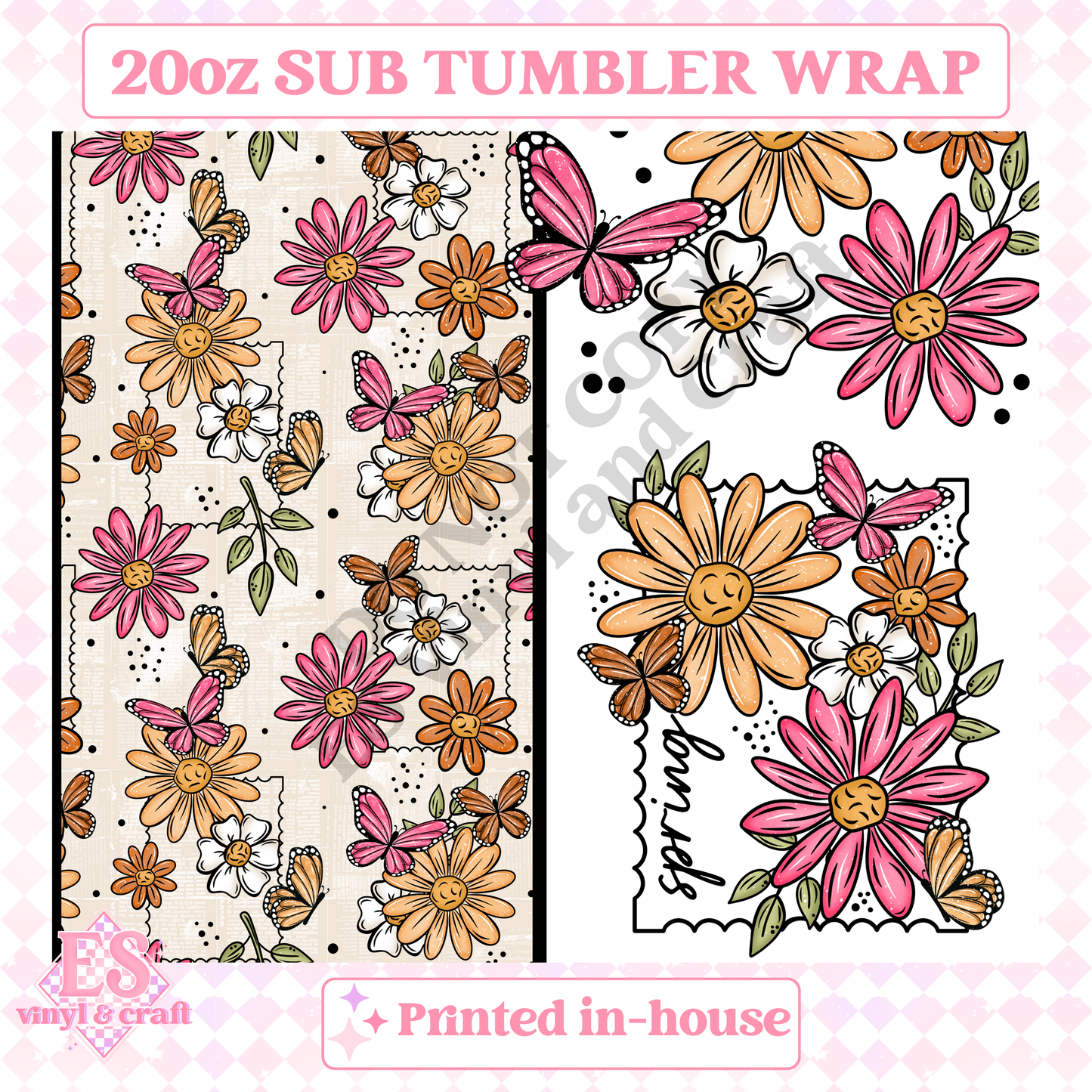 Easter Stamp - Full 20oz Tumbler Sublimation Print image 1
