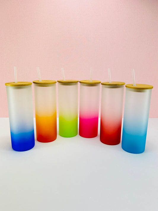 25oz Frosted Ombre Sublimation Glass image 0