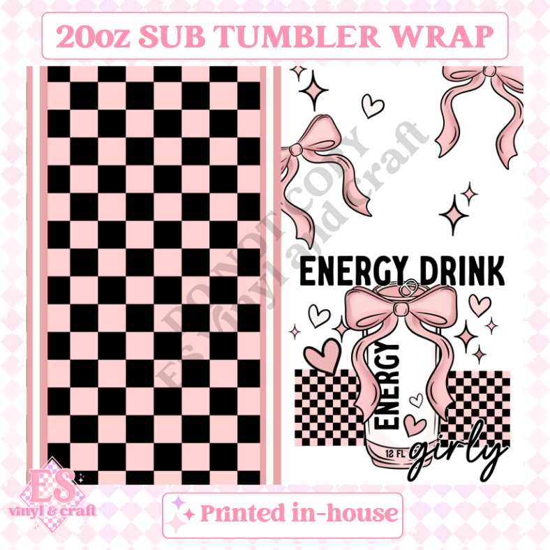 Energy Drink Girly - Full 20oz Tumbler Sublimation Print image 1