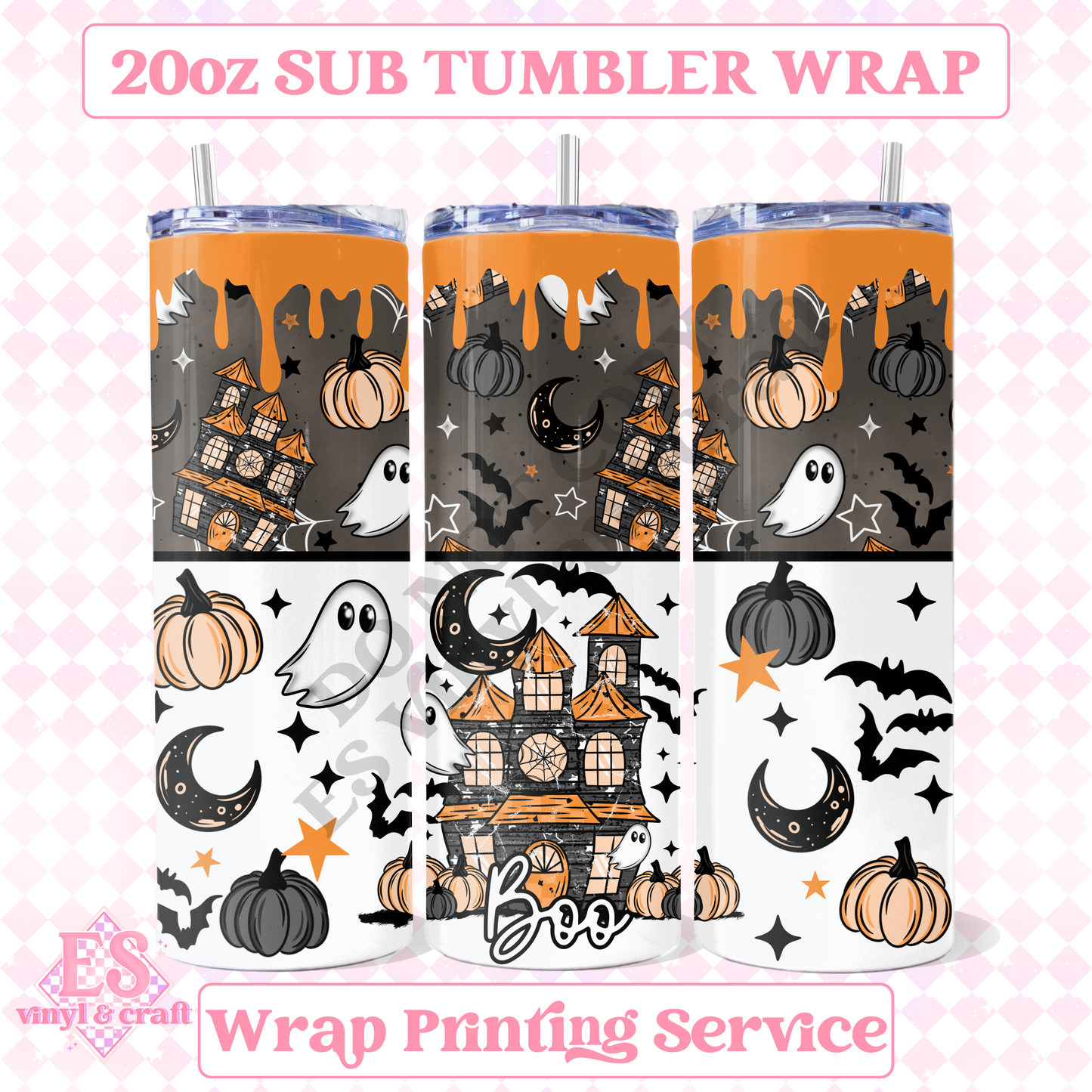 Boo - Full 20oz Tumbler Sublimation Print image 0