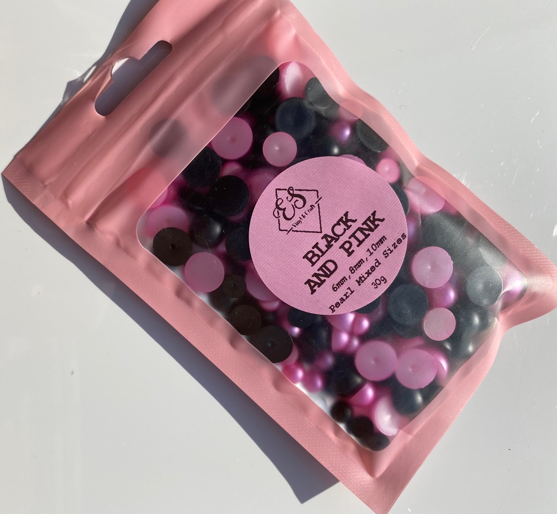 Black & Pink  - Pearl Mix 6mm, 8mm & 10mm image 0