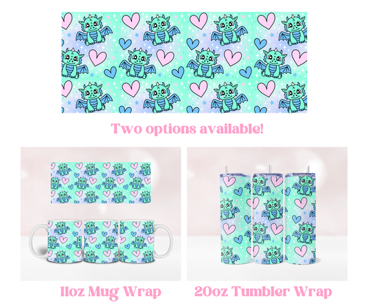 Dragon Seamless - Pre Printed Sublimation 11oz or 20oz Wrap image 0