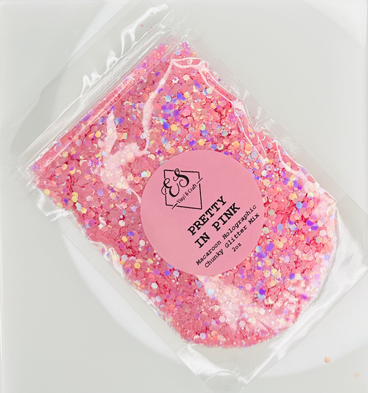 Pretty in Pink - Macaroon Holographic Chunky Glitter Mix image 0