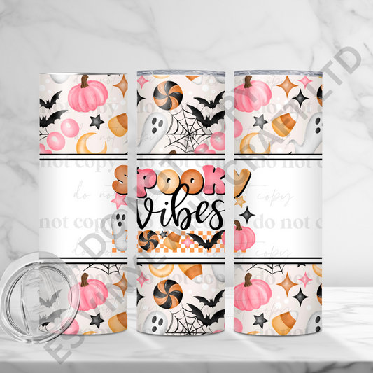 Spooky Vibes - Full 20oz Tumbler Sublimation Ready To Print image 0