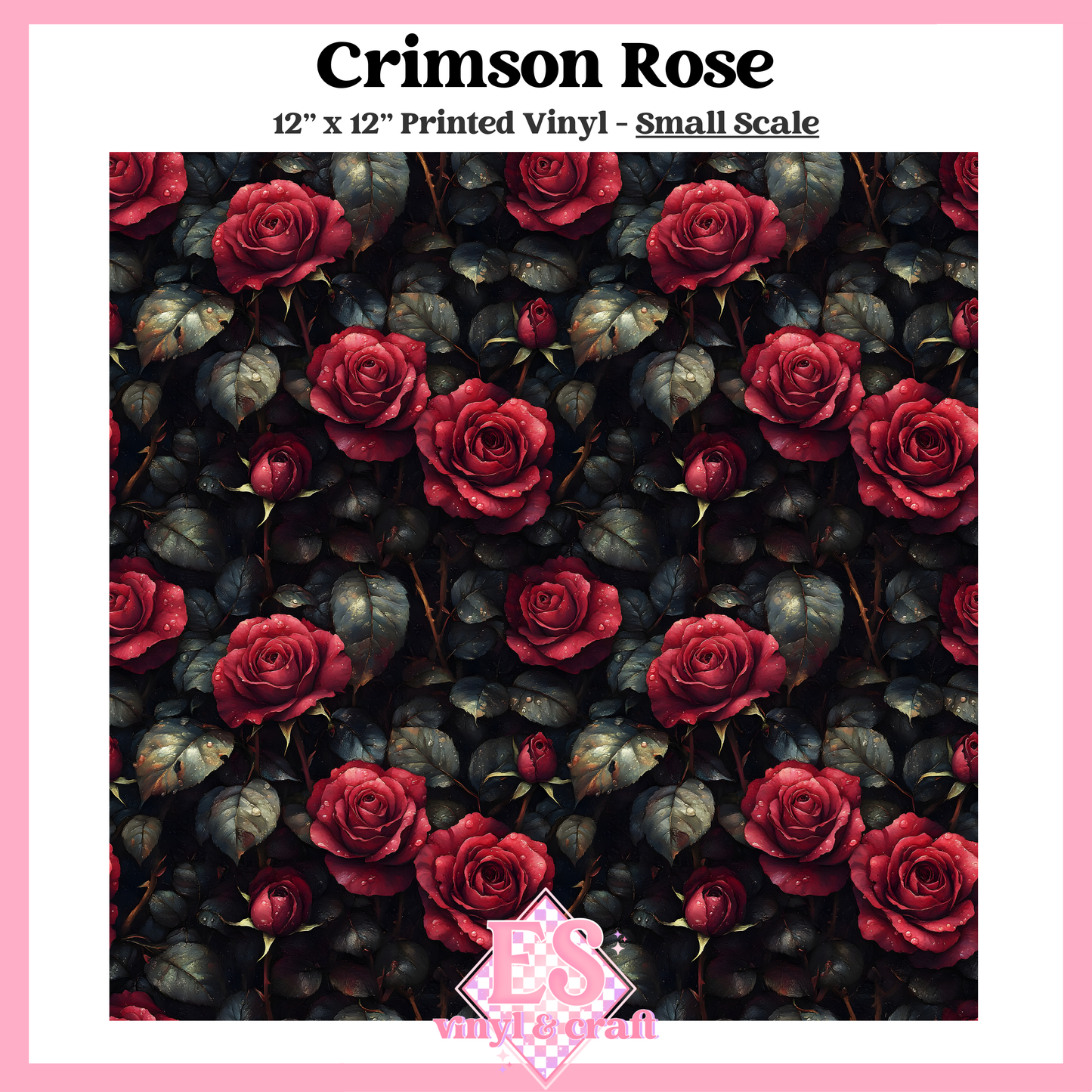 Crimson Rose - Small or Large Scale Options - 12" x 12" Sheet image 1