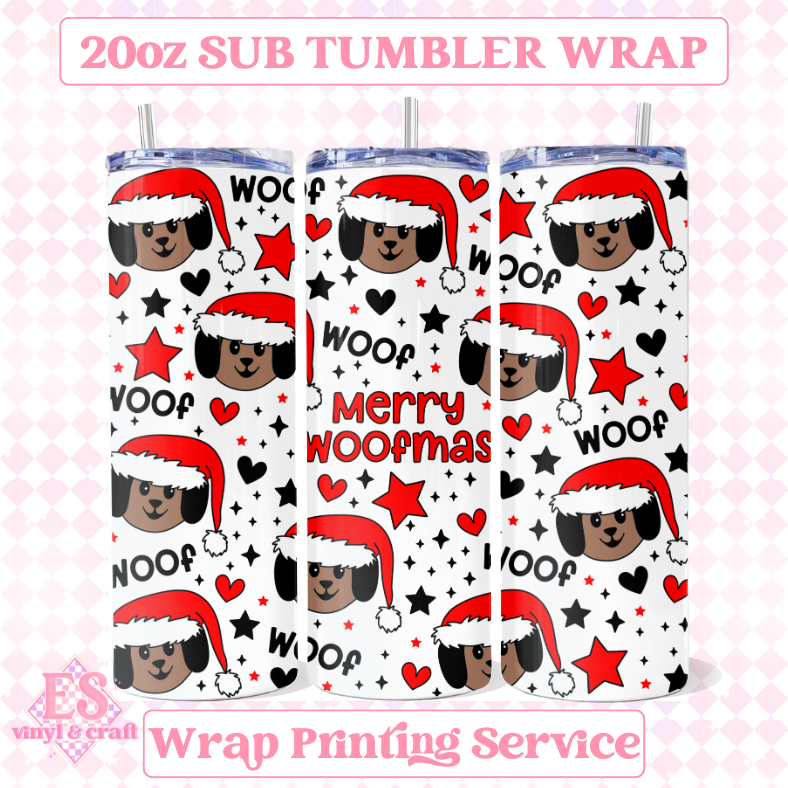 Merry Woofmas - Full 20oz Tumbler Sublimation Print image 0