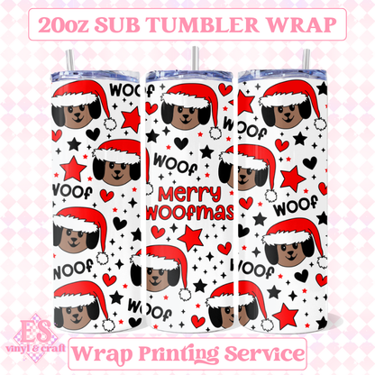 Merry Woofmas - Full 20oz Tumbler Sublimation Print image 0