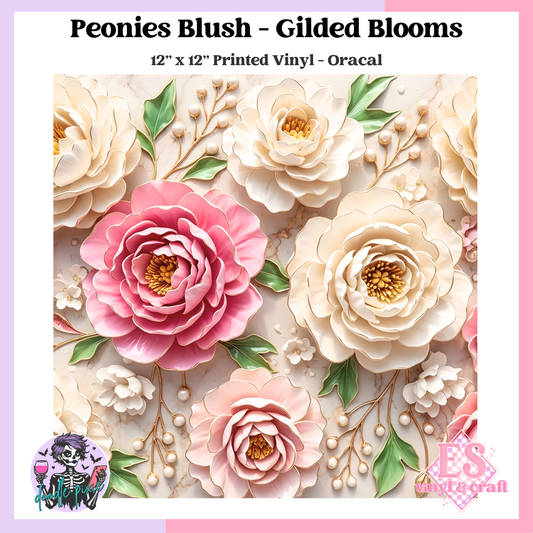 Peonies Blush - 12" x 12" Printed Vinyl image 0