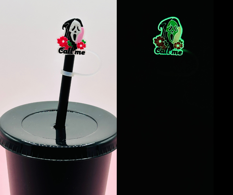 Straw Topper - Glow in the Dark Call Me image 0