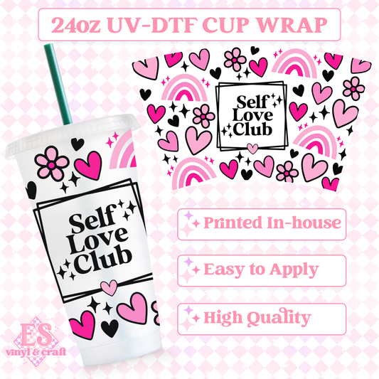 Self Love Club - UVDTF 24oz Cold Cup Wrap image 0