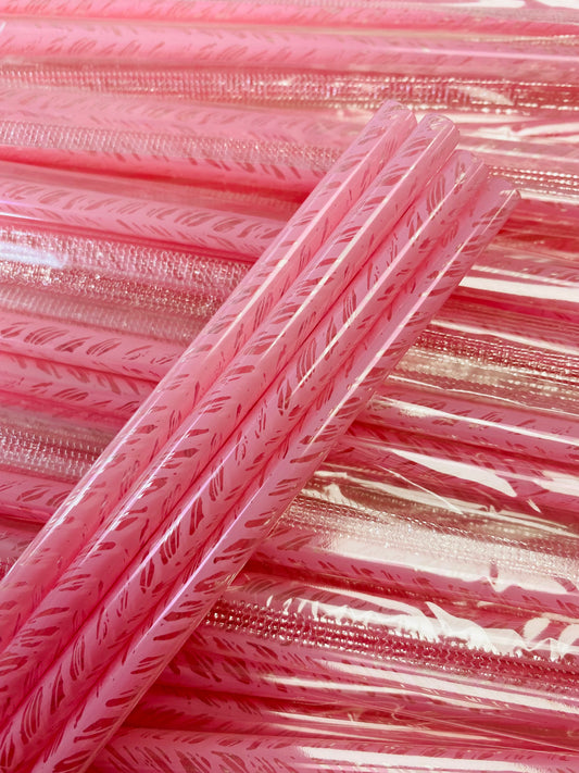 Pink Pattern Clear Straw image 0
