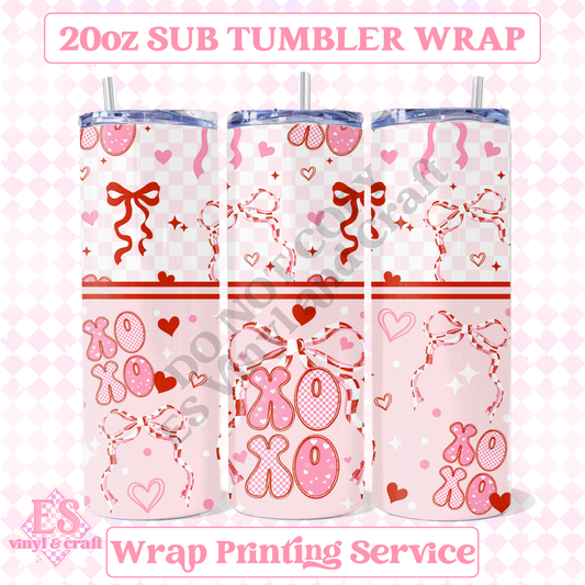 Checker XOXO - Full 20oz Tumbler Sublimation Print image 0