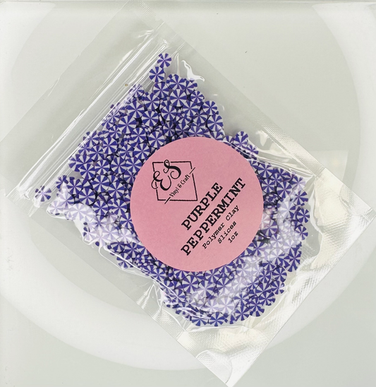 Purple Peppermint - Polymer Clay Slices image 0