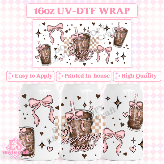 Morning Brew - 16oz Beer Can / Libbey UV-DTF Transfer image 0