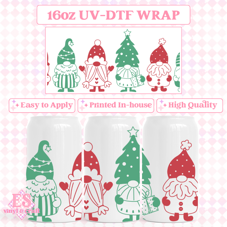 Christmas - 16oz Beer Can / Libbey UV-DTF Transfers image 11