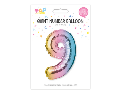 Multicoloured Foil Number Balloon 65cm image 9