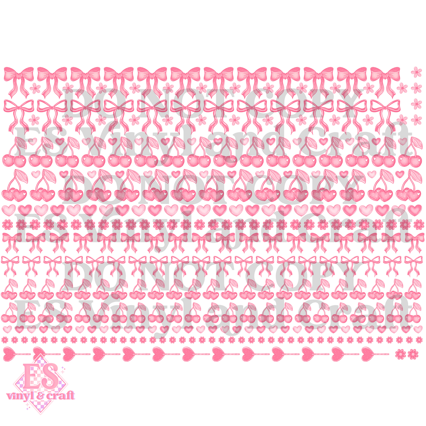 Love Bows Element Sheet (Smaller Blanks) - UVDTF (A4 Sheet) 210mm x 300mm image 1