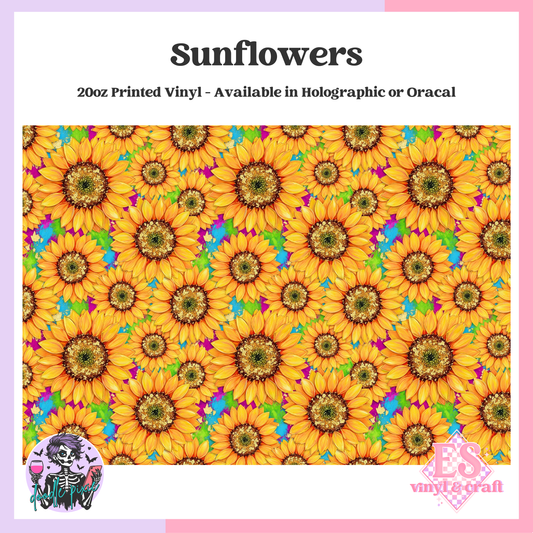 Sunflowers - 20oz Printed Tumbler Self Adhesive Vinyl image 0