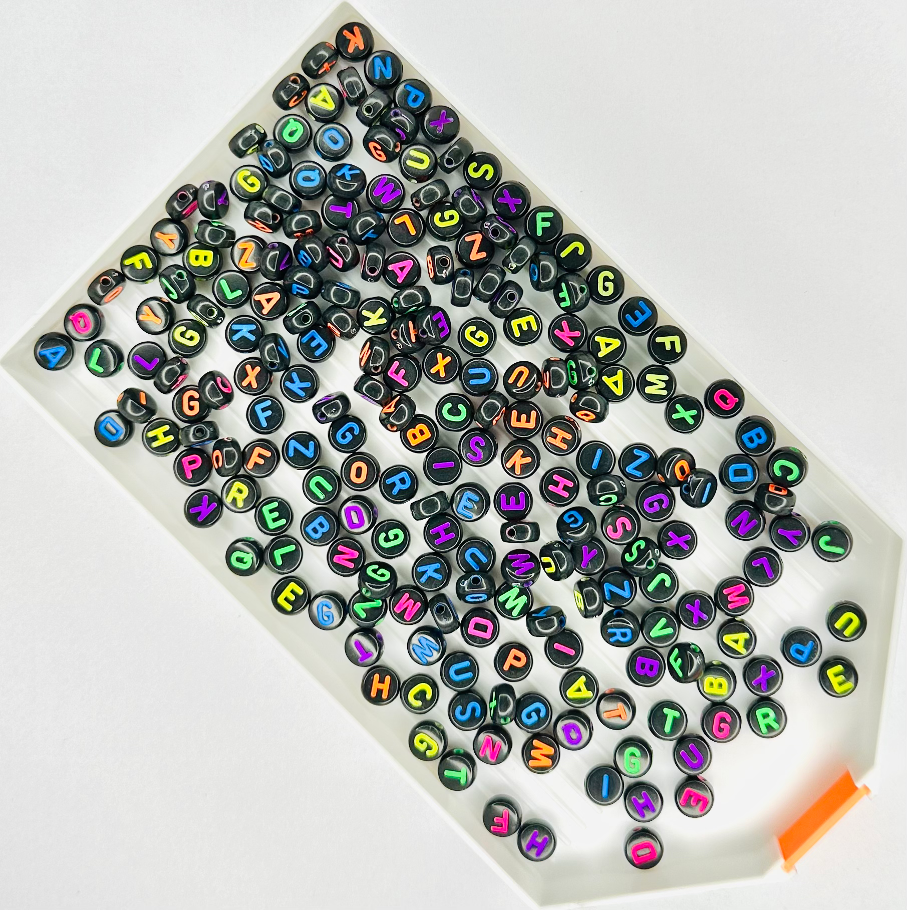 Black and Multicoloured Letter Beads (Pack of 200) image 0