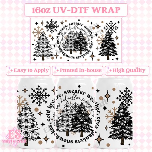 Winter - 16oz Beer Can / Libbey UV-DTF Transfer image 0