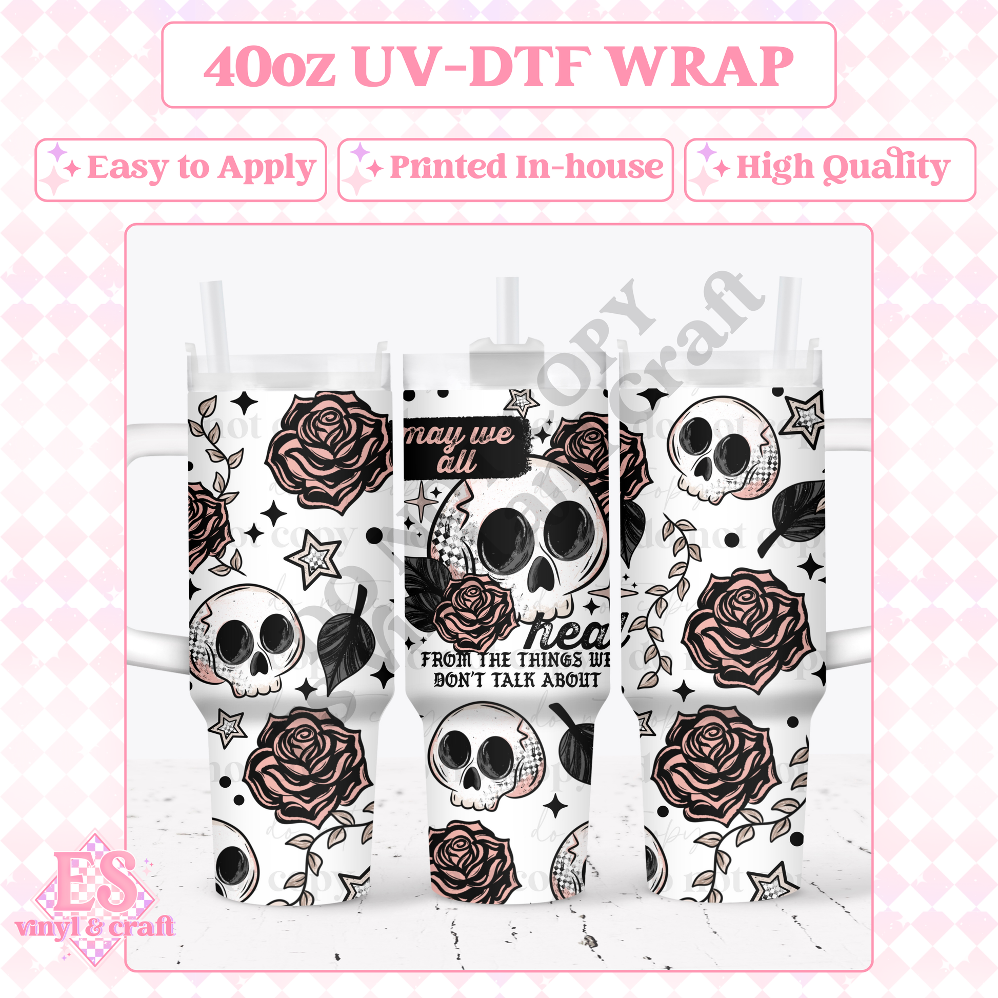 May We All Heal - 40oz Tumbler Wraps - UV-DTF (2 Wraps - Top and Bo image 0