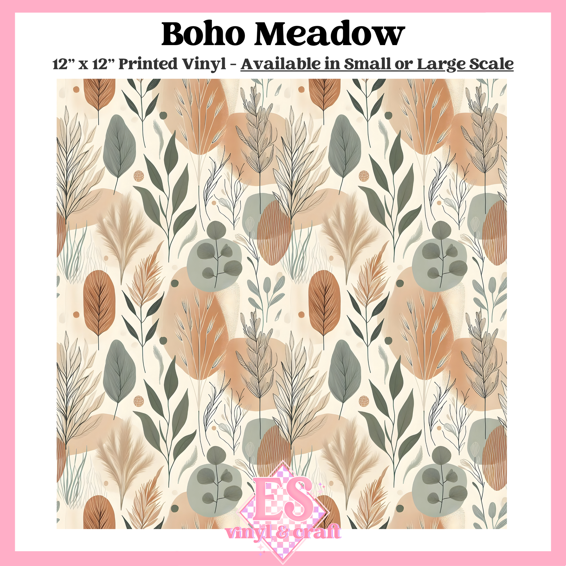 Boho Meadow - Small or Large Scale Options - 12" x 12" Sheet image 0