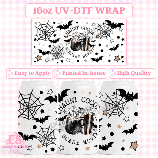 Haunt Cocoa (Black) - 16oz Beer Can / Libbey UV-DTF Transfer image 0