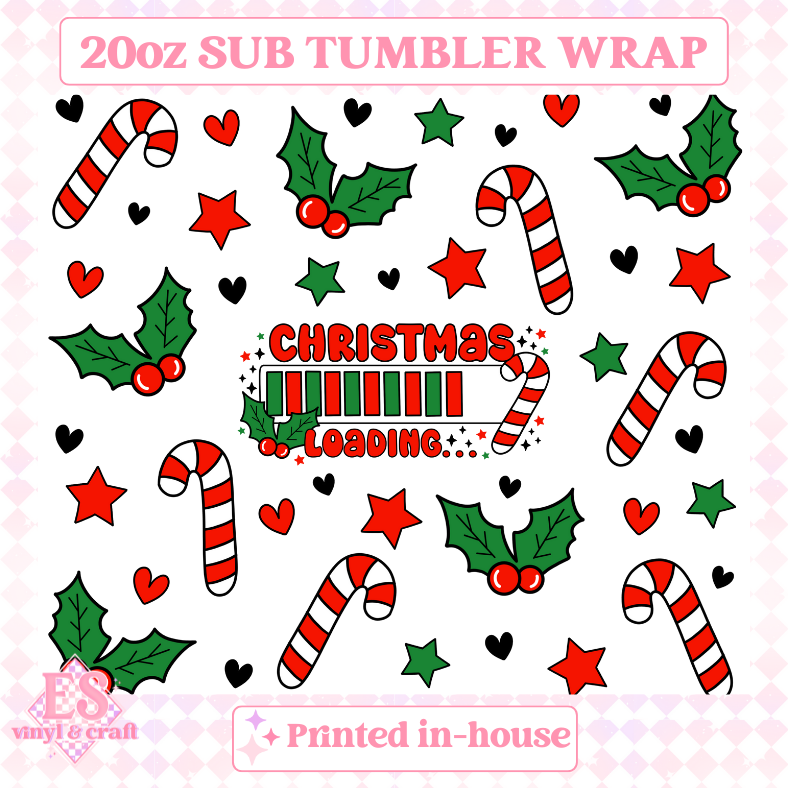 Christmas is Loading - Full 20oz Tumbler Sublimation Print image 1