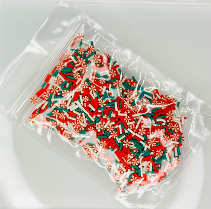 Christmas Peppermint - Polymer Clay Confetti image 1