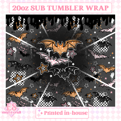 Grunge Bats - Full 20oz Tumbler Sublimation Print image 1