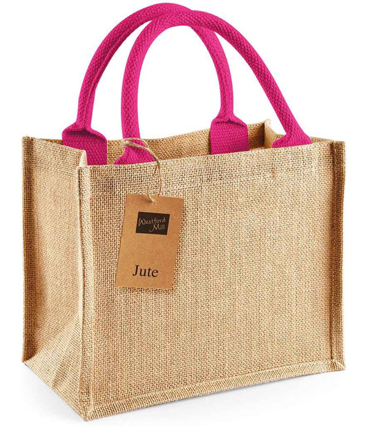 Westford Mill Mini Jute Bag - Fuchsia Handles image 0