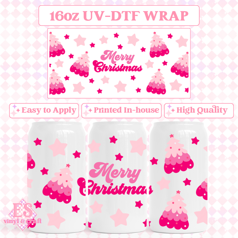 Christmas - 16oz Beer Can / Libbey UV-DTF Transfers image 3