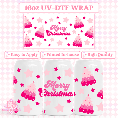 Christmas - 16oz Beer Can / Libbey UV-DTF Transfers image 3