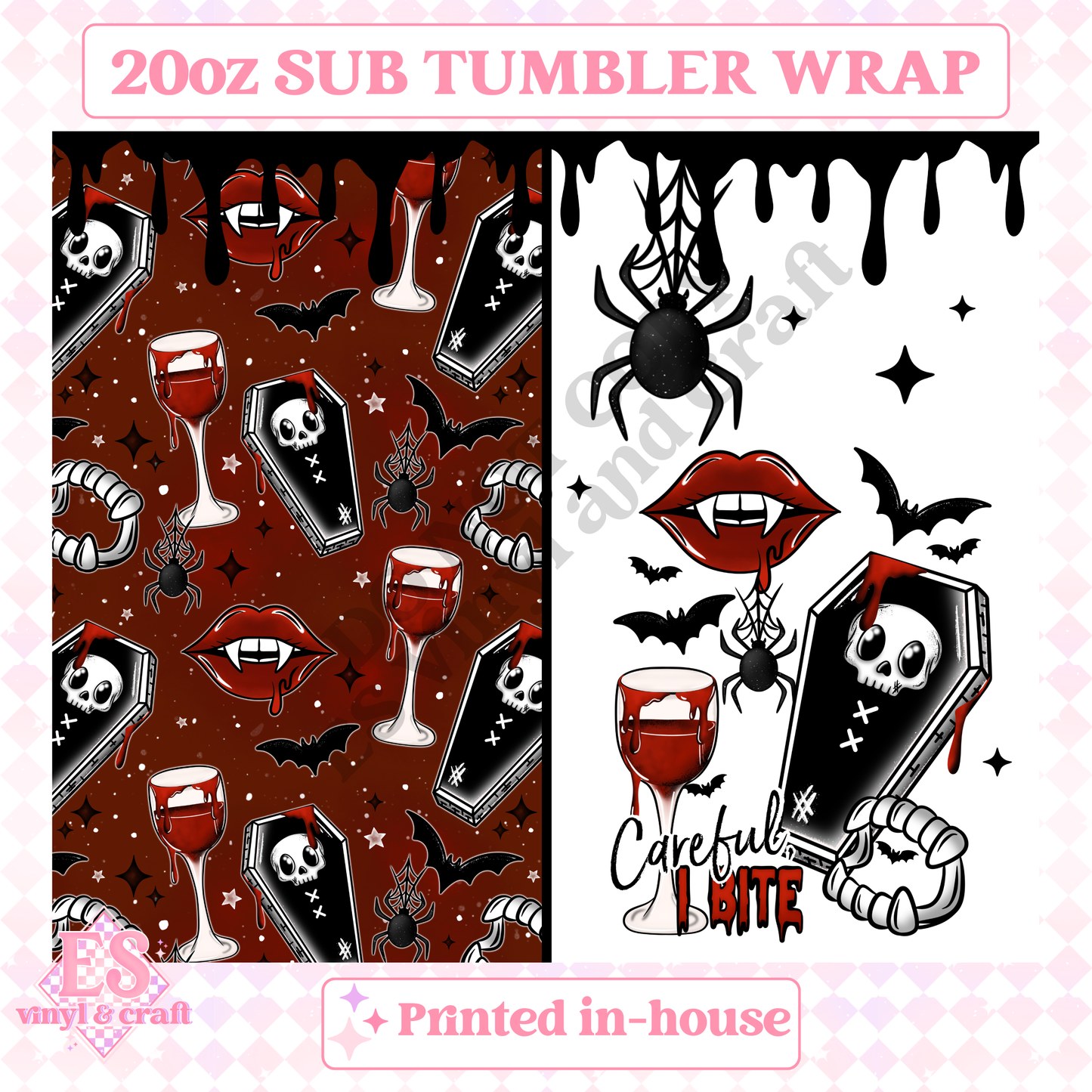 Careful I Bite - Full 20oz Tumbler Sublimation Print image 1