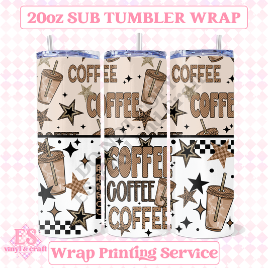 Coffee Iced - Full 20oz Tumbler Sublimation Print image 0