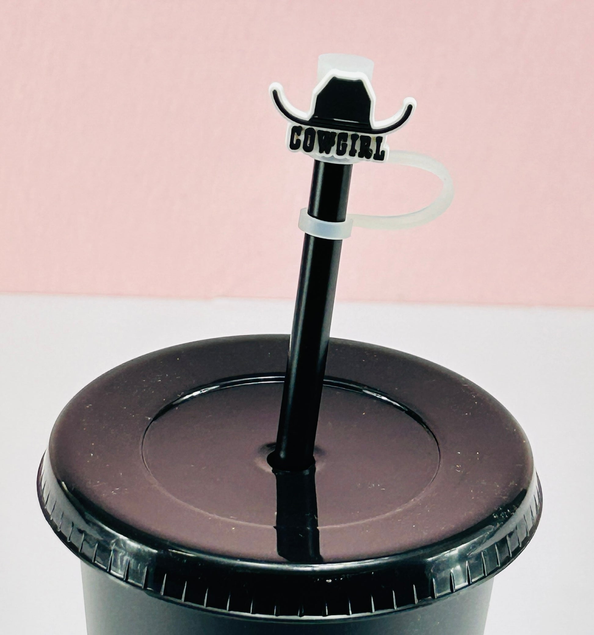 Cow Girl Black Hat - Straw Topper image 0