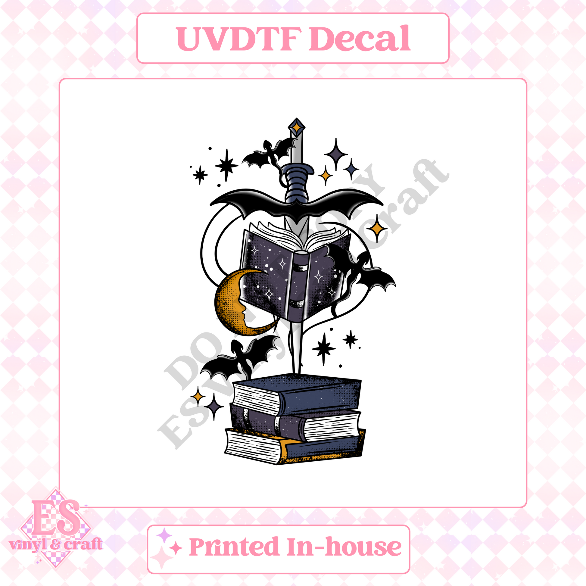 Fantasy Book Dagger - UV-DTF Decal Transfer image 0