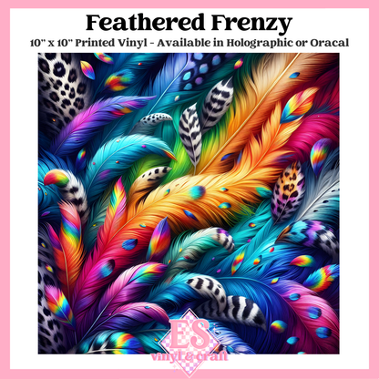 Feathered Frenzy - 10" x 10" Self Adhesive Vinyl (Oracal or Holo) image 0