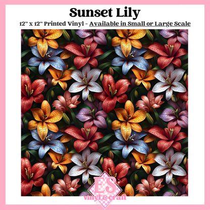 Sunset Lily - Small or Large Scale Options - 12" x 12" Sheet image 0
