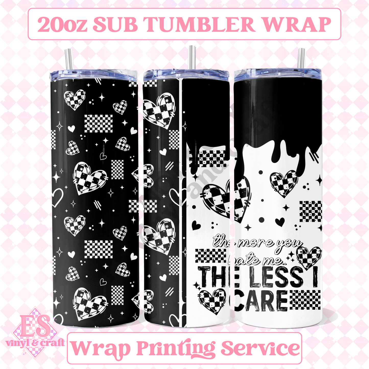 The Less I Care - Full 20oz Tumbler Sublimation Print image 0