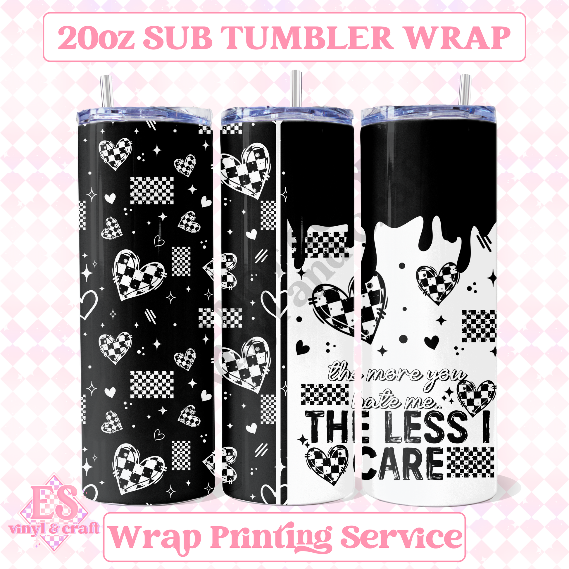 The Less I Care - Full 20oz Tumbler Sublimation Print image 0
